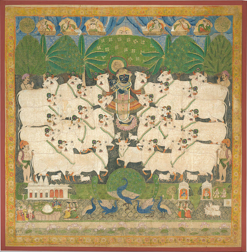 Festival of the Cattle (Gopashtami); shrine hanging, 19th century,